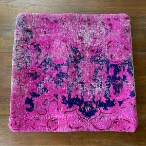 Vintage Rug Fuchsia and Navy Purple Accent Pillow Cover